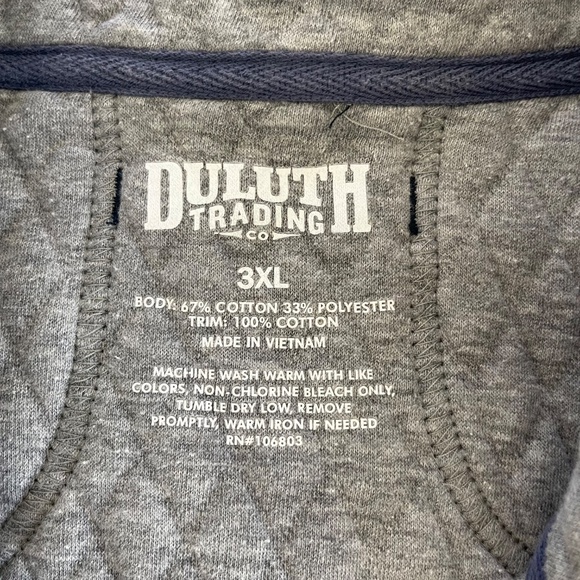 Duluth Trading Co Quilted Quarter Zip Pullover Sweatshirt Jacket Powder Blue 3XL - Picture 7 of 8